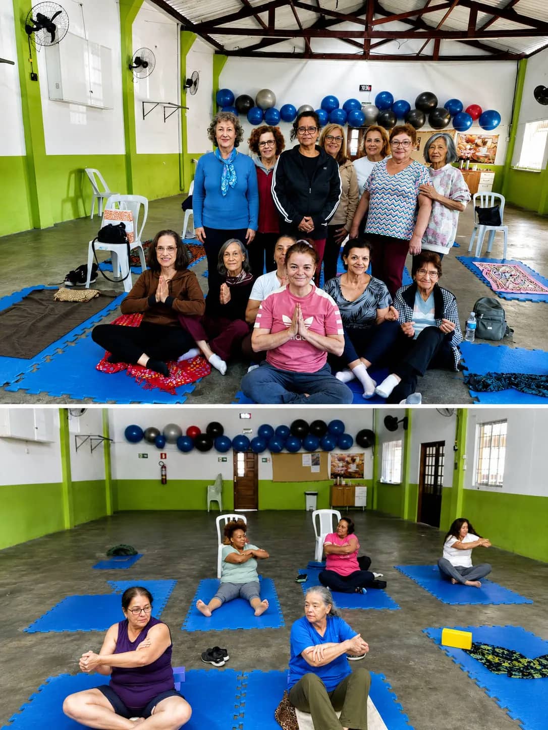 Grupo do CRI reunido durante uma atividade de yoga