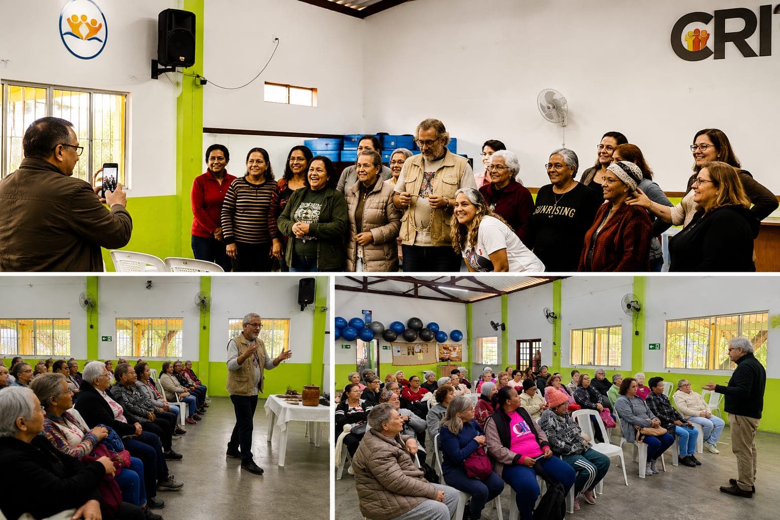 Palestra com participantes do CRI no salão da instituição